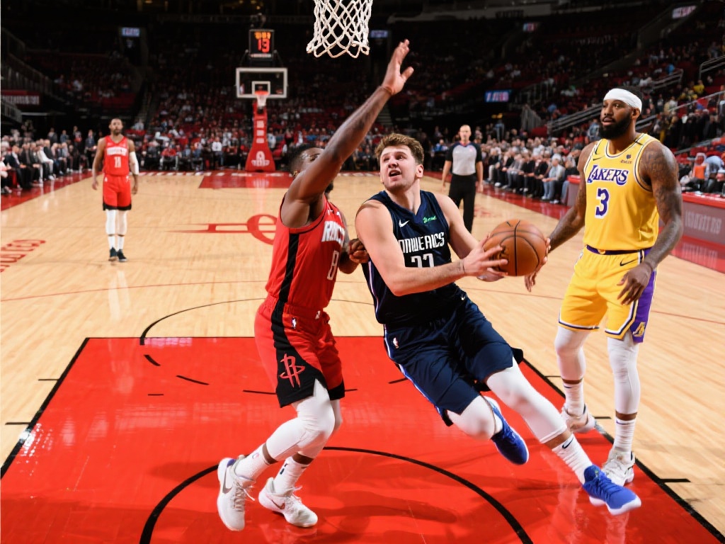 4月1日常规赛：火箭对阵湖人，东契奇精彩表现集锦