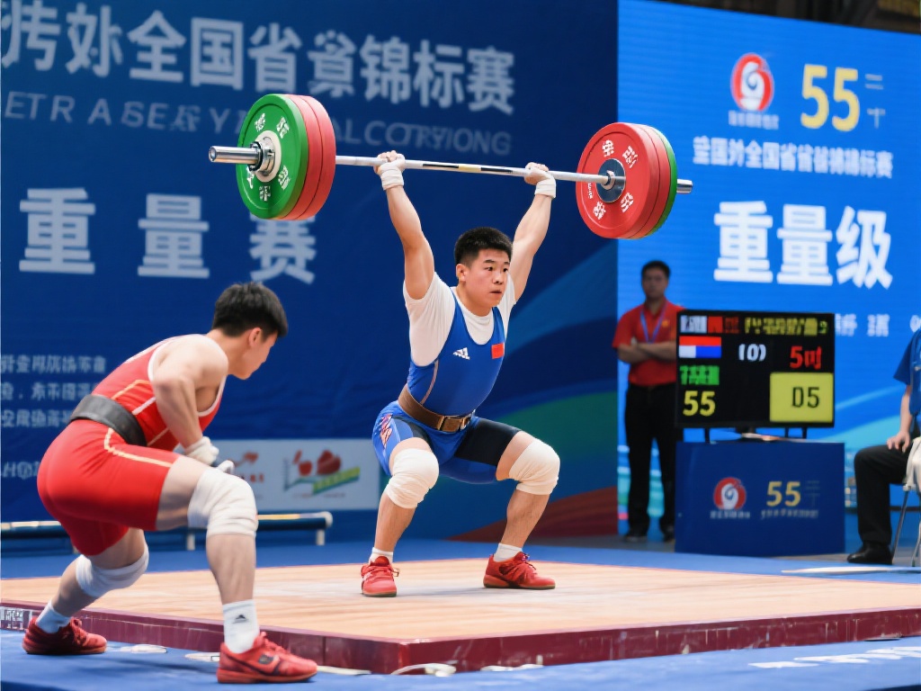 全国举重锦标赛：男子55公斤级角逐