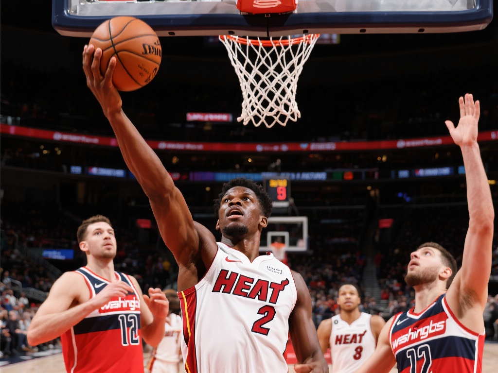 阿德巴约双双爆发 热火客场碾压奇才