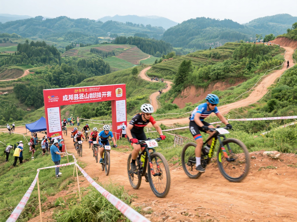 “四川荣县首届山地自行车挑战赛激情开赛”