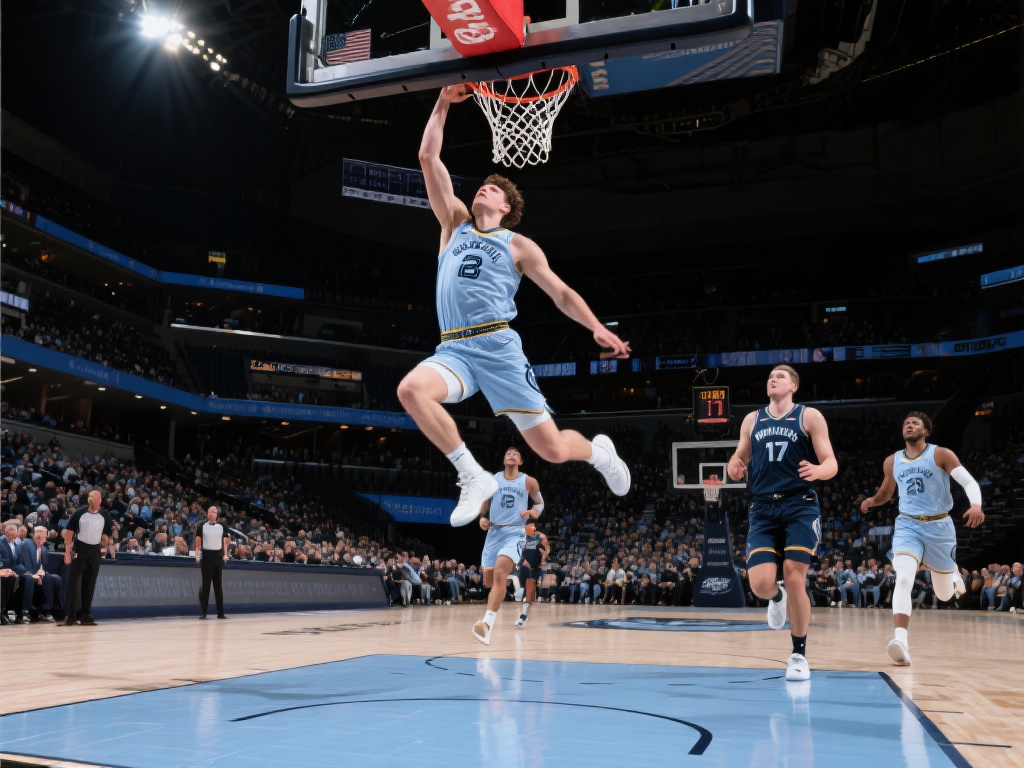 灰熊迅猛反击 扎克-伊迪霸气暴扣打成2+1 在篮球赛场上,速度与力量的结合往往能点燃